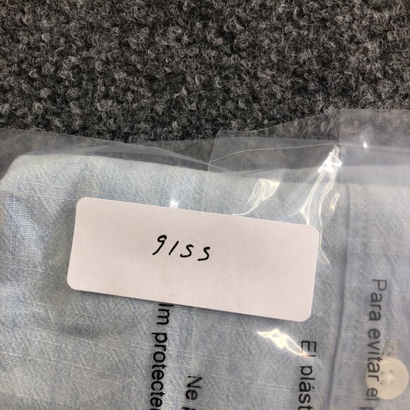 J Crew Shirt Mens Large Blue 100% Cotton Slim Chambray Short Sleeve Button - Picture 10 of 10